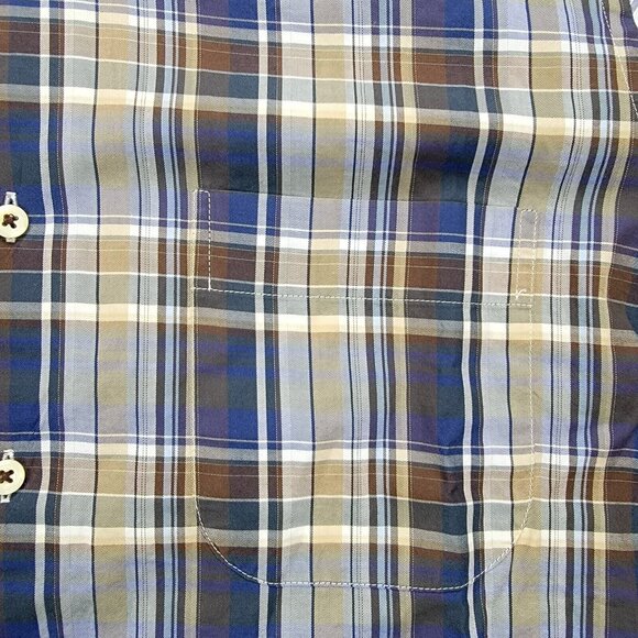Peter Millar Shirt Mens Medium Plaid Button Up Long Sleeve Preppy Casual - Picture 4 of 10